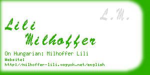 lili milhoffer business card
